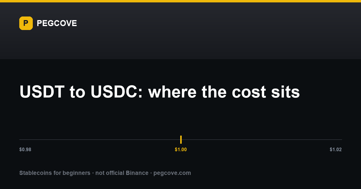 Two routes from USDT to USDC: on Convert the cost is inside the quote, on the spot market it is a trading fee plus the spread, cover illustration
